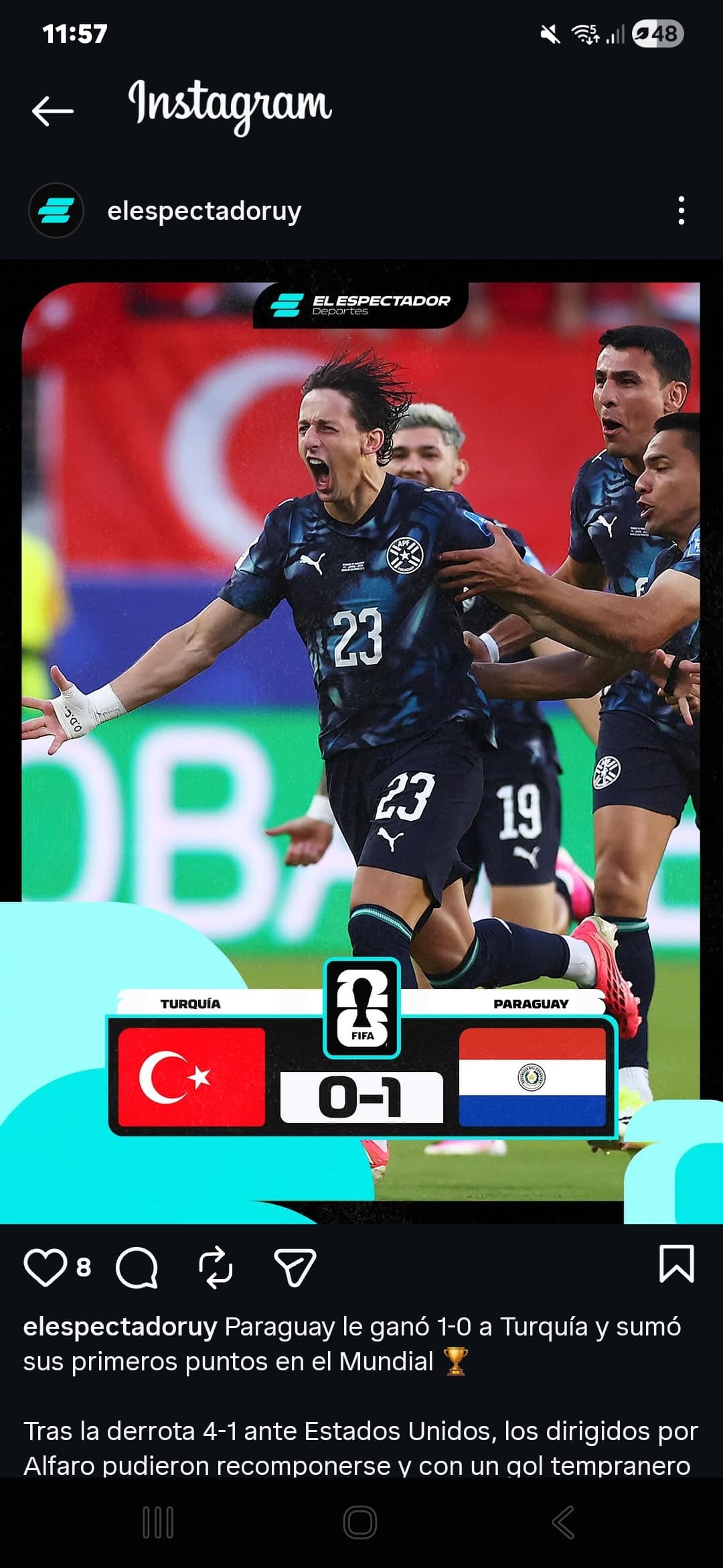 Paraguay ganó un partido clave con 10 jugadores ante Turquía y sueña en el Mundial: qué necesita para clasificar a 16avos