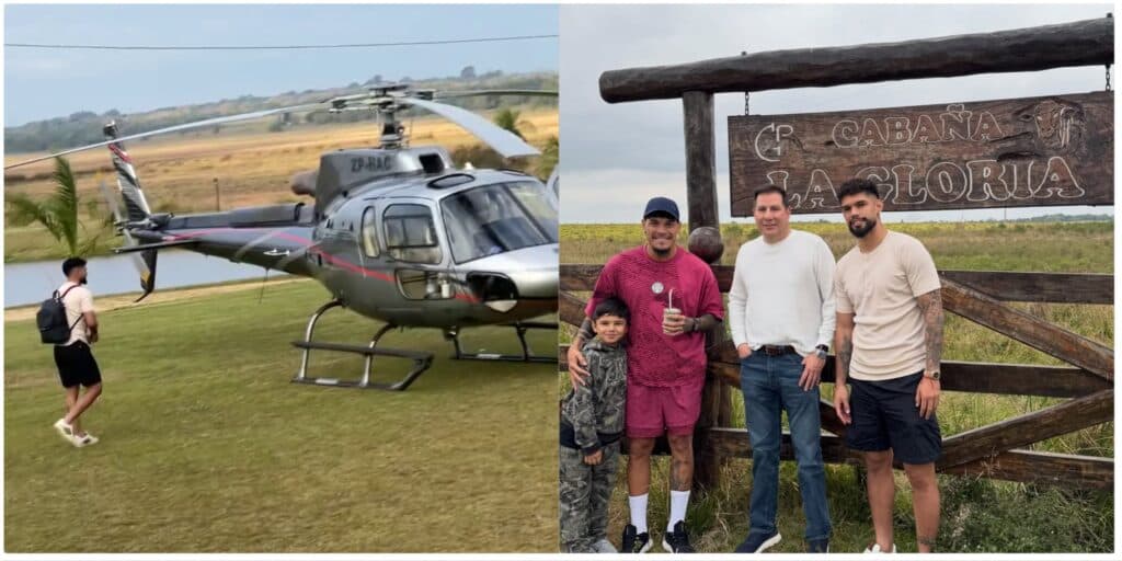 ¡OMAR ALDERETE LLEGÓ EN HELICÓPTERO PARA UN ASADACHO CON GUSTAVO GÓMEZ!