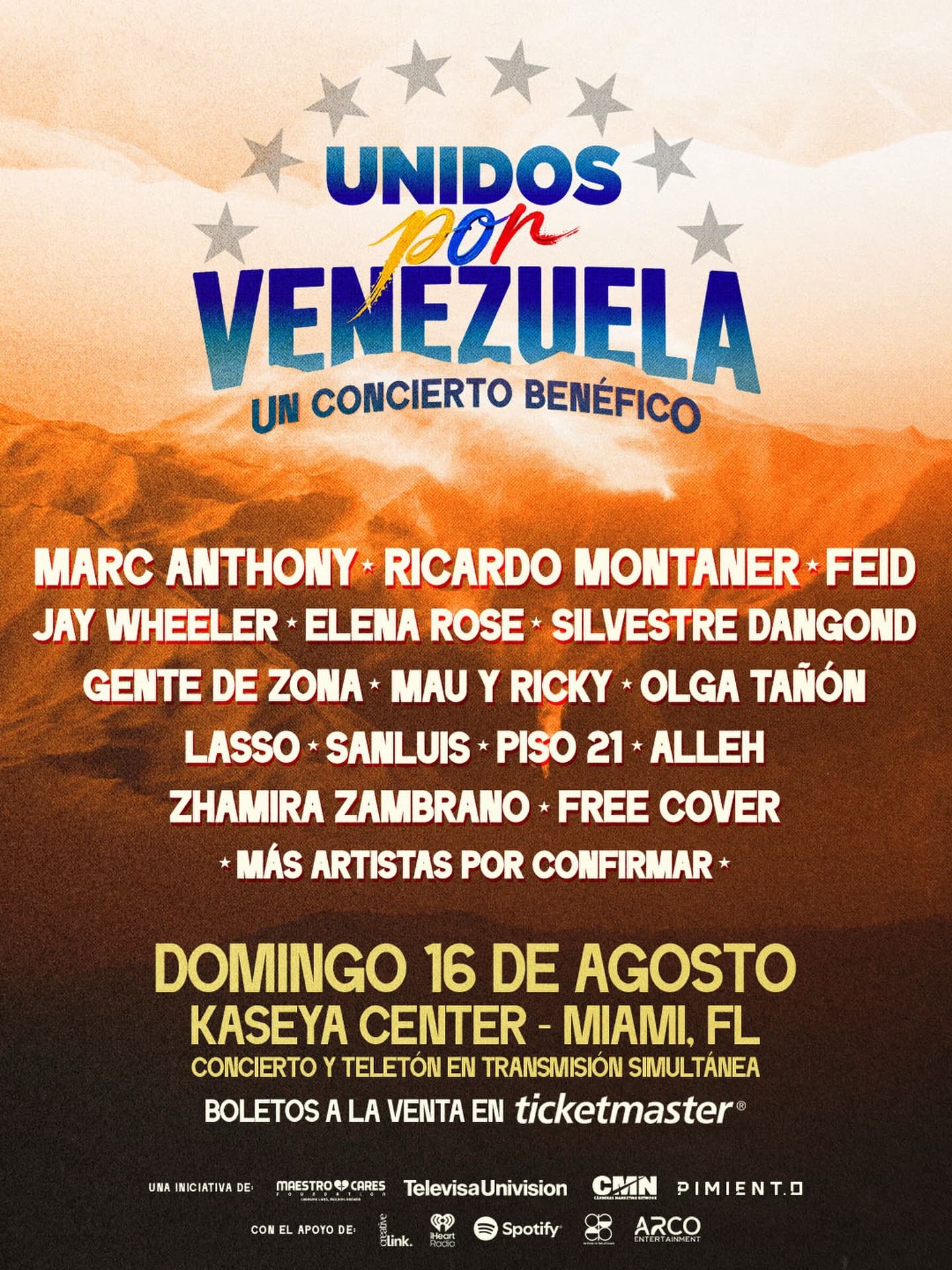 MARC ANTHONY ENCABEZA CONCIERTO SOLIDARIO POR LAS VÍCTIMAS DE VENEZUELA